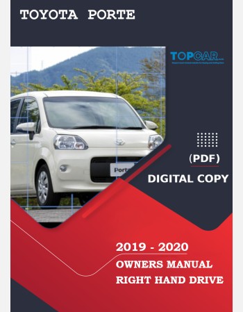 toyota porte 2019-2020 owners manual in english